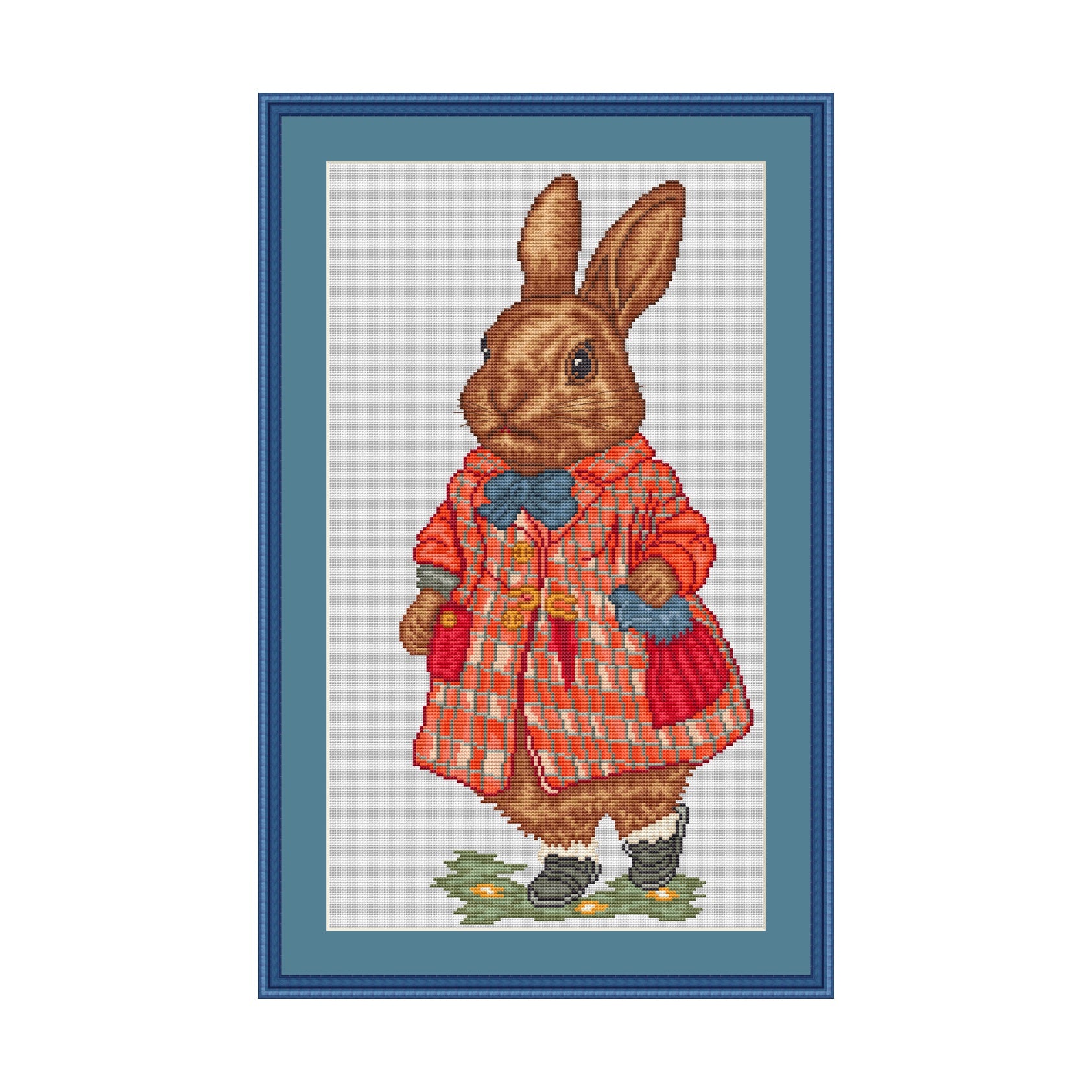 Frau Hase im roten Mantel